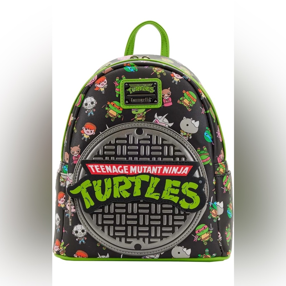 Loungefly Green and Black Teenage Mutant Ninja Turtles Backpack